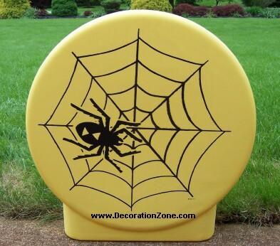 Halloween Disk - Spider on Web - Yellow