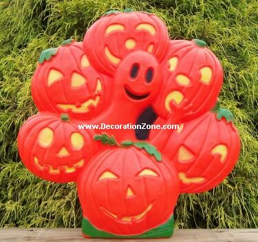 Halloween Pumpkin Wreath with Orange Ghost