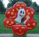 Halloween Pumpkin Wreath with White Ghost