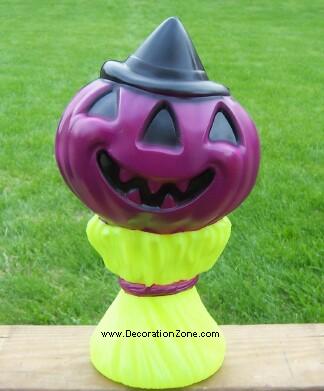 Haystack Pumpkin Lady (Neon Green with Purple Head)