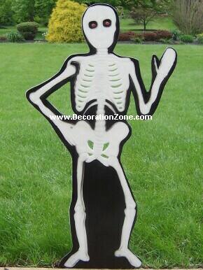 Halloween Waving Skeleton Lawn Plaque