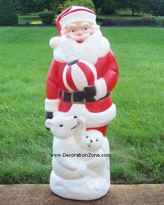 Santa with Polar Bear, Seal and a Ball - Red