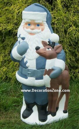 Santa with Reindeer - Blue