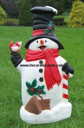 Snowman with Bird in Hand