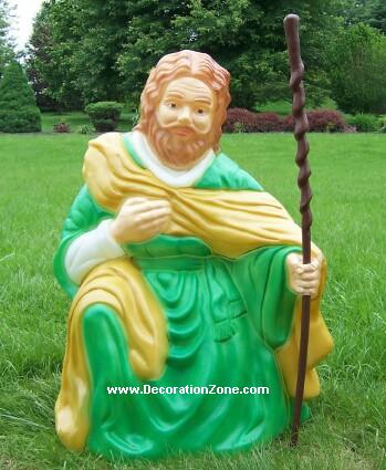 Giant Nativity Kneeling Shepherd with Staff