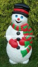 Snowman with Red and Green Scarf