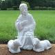 Small Granite Look Nativity - Shepherd with two Lambs