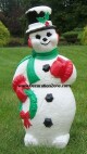 Snowman with Wreath and Green Scarf