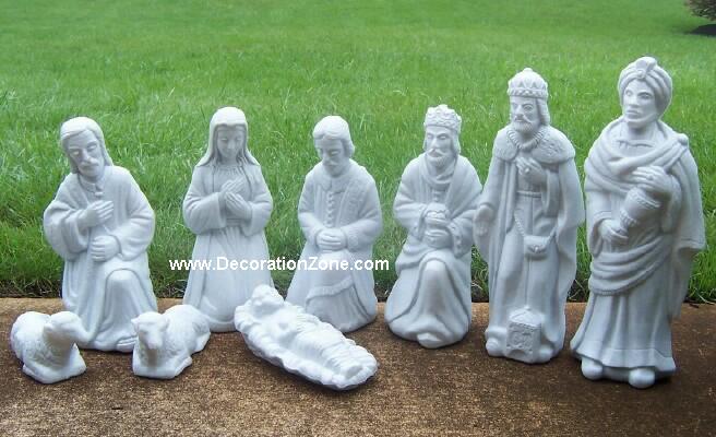 10 piece Small Granite Look Nativity Scene Set