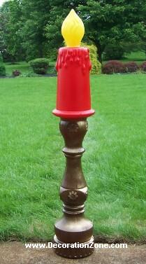 Victorian Red Candle with Brown Base