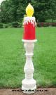 Victorian Red Candle with White Base