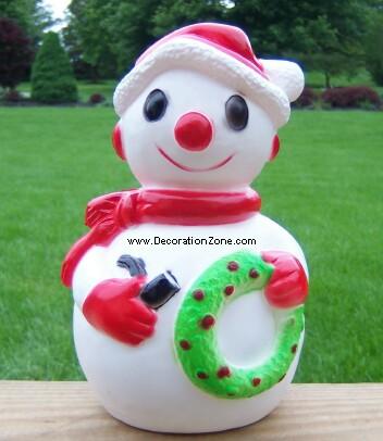 Small Snowman with Wreath and Pipe