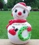 Small Snowman with Wreath and Pipe