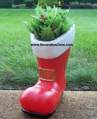 Santa Boot  - Red with White Trim