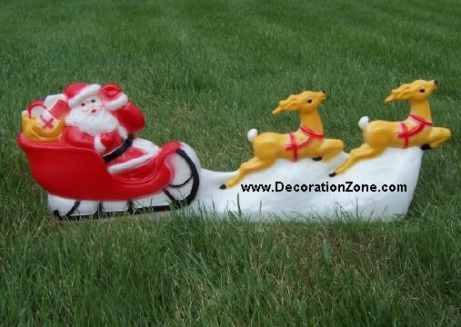 Small Santa Sleigh with Two Flying Reindeer