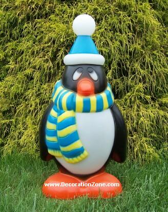 Penguin Wearing a Blue and Yellow Scarf