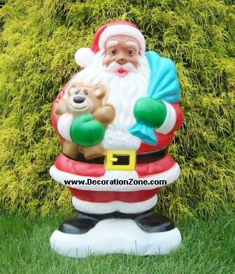 Huge African American Santa with Teddy Bear