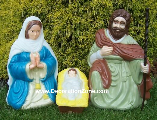 Giant 3 piece Nativity Scene with Kneeling Joseph