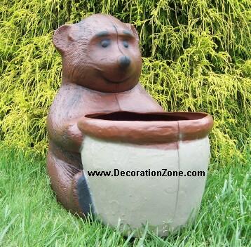 Garden Bear with Pot Planter