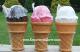 3 Small Ice Cream Cone Scoops w/Straws