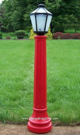 Christmas Lamppost - Red with Black Top