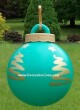 Lighted Christmas Ball - Green with Tree Design
