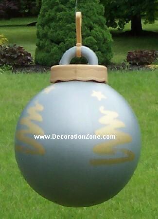 Lighted Christmas Ball -  Silver with Tree Design