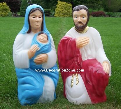 Nativity Scene - 2 pc Set - Joseph and Mary with Baby Jesus in Blanket