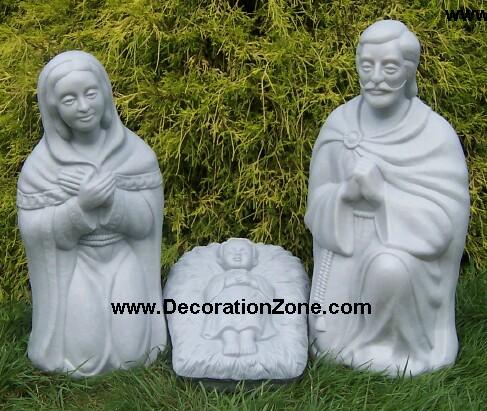 Life Size 3 Piece Nativity - Granite