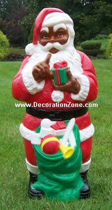 Whispering Santa with Present - African American