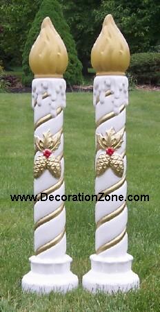 White Candles with Gold Pinecones {Set of 2}