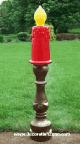 Victorian Red Candle with Brown Base