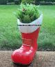 Santa Boot  - Red with White Trim