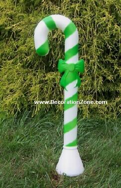 Candy Cane with Bow - Green