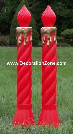 Red Candle with Gold Wax Drippings {Set of 2}