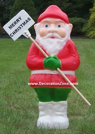 Red Christmas Elf with Sign