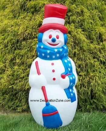 Red, White and Blue Stars Snowman