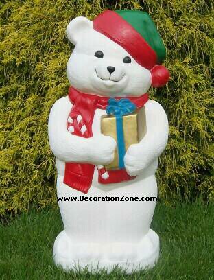 Teddy Bear with Gift - White with Red Scarf