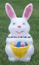 Easter Bunny Holding Basket of Five Eggs