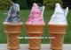 3 Small Swirled Ice Cream Cones w/Straws